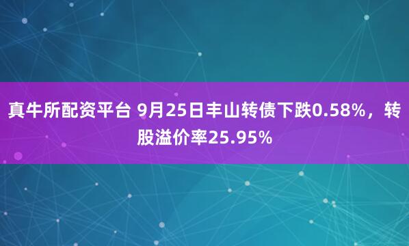 真牛所配资平台 9月25日丰山转债下跌0.58%，转股溢价率25.95%